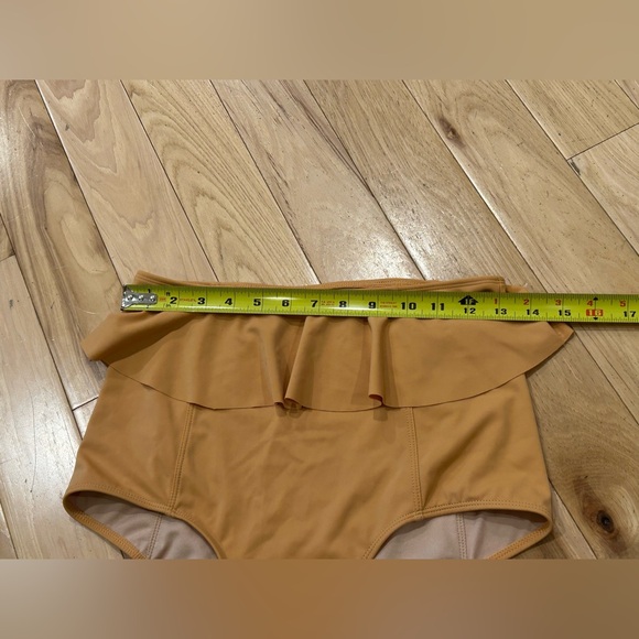 NWT Kortni Jeane Ruffle Flowy 2-Piece High Waisted Gold Tankini Bikini - Small - Picture 10 of 10